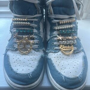 Nike retro high denim with lace charms